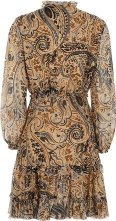 Etro Womens Mini Dress Beige Polyester