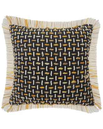 LR Home Lr Home Modern Interwoven Throw Pillow With Fringe