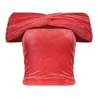 Alberta Ferretti Elegant velvet top - female - Alberta Ferretti - Blouses - Red - S - Blouses & Shirts
