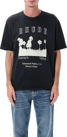 Rhude Black Crewneck Printed T-Shirt