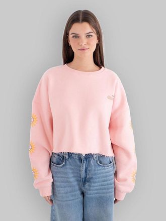 Hurley Hurley Island Crew Crop Jersey rosado