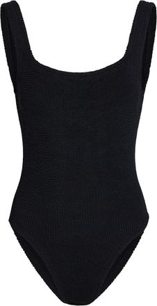 Hunza G Square-neck Crinkle Swimsuit - Black - One Size