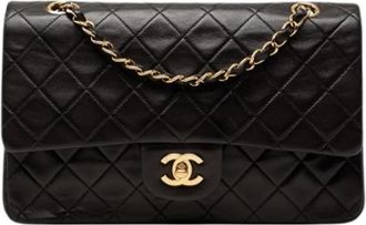 Chanel Pre-owned Classic Double Flap Shoulder Bag - Dames - Vintage Schoudertas - Zwart - ONE Size - Leer - Vintage