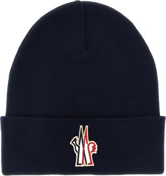 Moncler Dark Blue Logo Beanie Cap