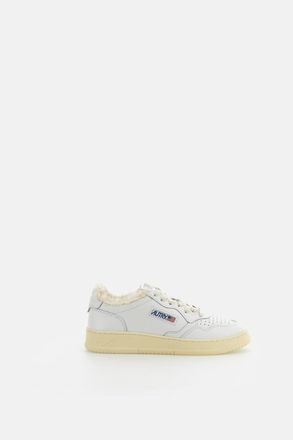 Autry White Medalist Low Shearling Leather Sneakers