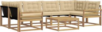 vidaXL Conjunto De Sof&aacute;s De Exterior 7 Uds. Y Beige Vidaxl