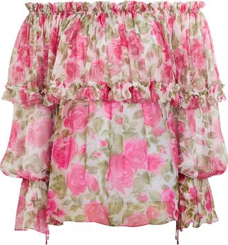 Chlo&eacute; Floral-print Silk top - Pink - 38 (UK10 / S)