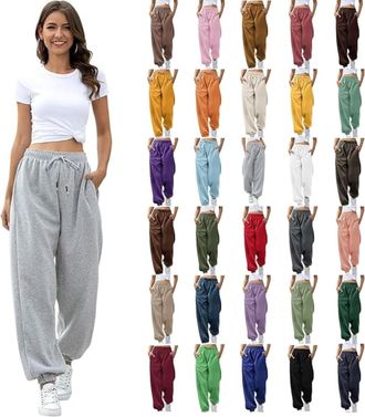 Generic Joggers for Women UK Petite Trousers Women Short Leg Plain Baggy Fleece Cinch Bottom Straight Leg Jogger Size 14 Straight Leg Trousers for Petite Ladi