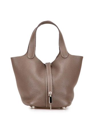 Hermès 2015 Clemence Picotin Lock 18 handbag - women - Calf Leather/Leather - One Size - Brown