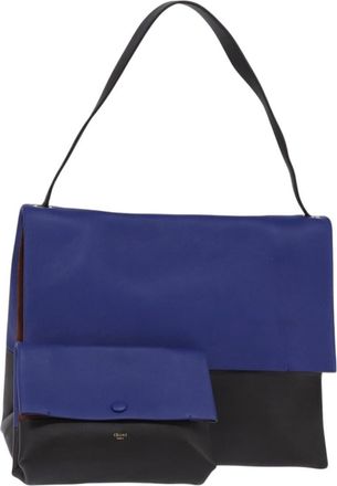 Celine All Soft Bag Leather Blue Leather Bag (Pre-Owned)