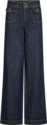 Mos Mosh Dara Wide Jeans - Dames - Loose Fit Jeans - Blauw - W32 - Denim - Jeans
