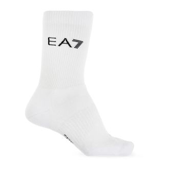 Emporio Armani Socks, male, White, Size: S Tennis Pro Cotton-Blend Ankle Socks