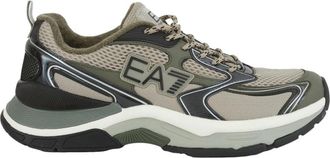 Emporio Armani Panelled Sneakers - Heren - Sneakers - Groen - 45 1/3 EU - Polyester - Schoenen