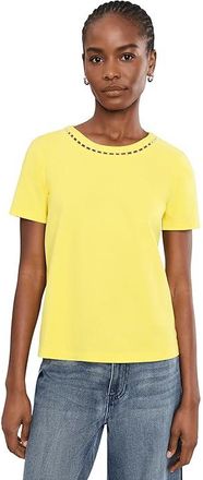 Lilly Pulitzer Clairmont Pearl Knit Top Womens Clothing Estelle Yellow : XXS, Cotton