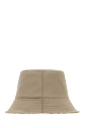 Burberry Unisex Dove Grey Stretch Canvas Reversible Bucket Hat Saltmarshbeige Cappelli E Fasce Per Capelli