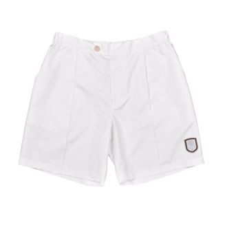 Brunello Cucinelli White Tailored Shorts With Logo Patch, Size Medium