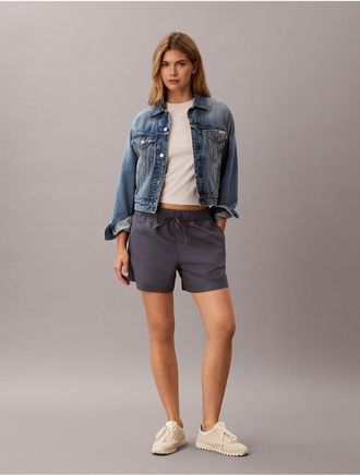 Calvin Klein Jeans Calvin Klein Womens Linen Blend Pull-On Shorts - Blue - L