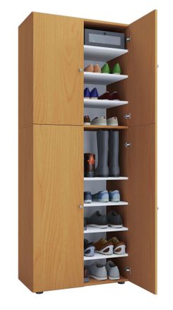 ebuy24 Ebuy24 - Gabinete De Zapato De Madera Vcm Dimensiones: An. 70 X Al. 184 X T. 40 Cm Gabinete Todo Uso 9 Compartimentos 4 Puertas Giratorias - Lona (hay