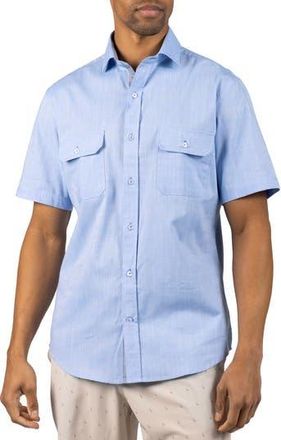 Tailorbyrd Signature Cotton Chambray Button-Up Shirt in Light Blue at Nordstrom Rack, Size Xx-Large