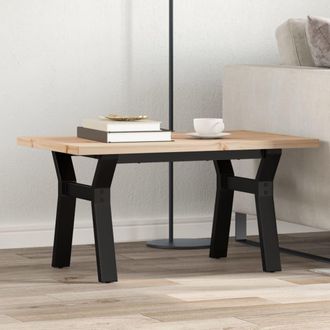 vidaXL Vidaxl - Mesa De Centro Marco Y Madera Maciza Pino Y Acero 80x50x40,5 Cm