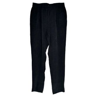 Giorgio Armani Pleated Trousers in Black Corduroy