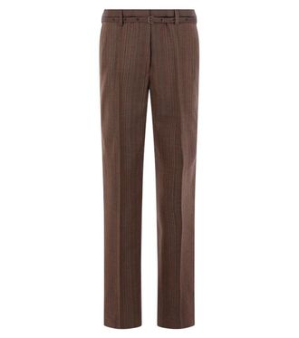 Dries Van Noten Tan Flared Flat Front Pants
