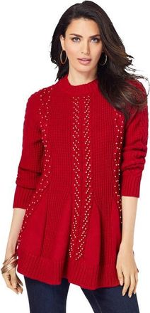 Roaman's Fit And Flare Sweater in Classic Red at Nordstrom, Size Medium