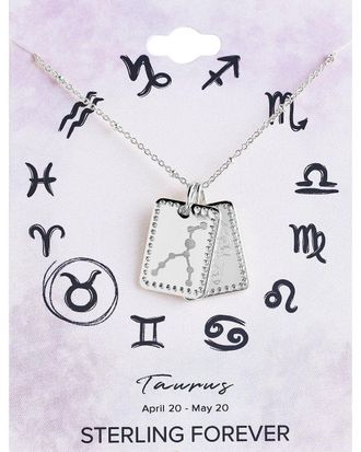 Sterling Forever Zodiac Tag Necklace