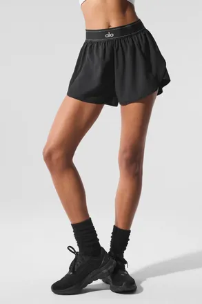 Alo | Match Point Short in Black, Size: Medium