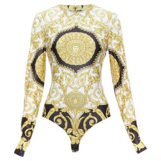 Versace Tribute Medusa Barocco long sleeve bodysuit top