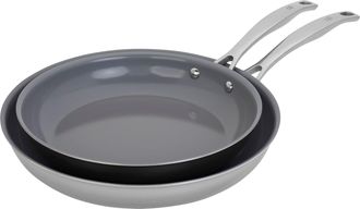J.A. Henckels International Clad H3 2-pc Stainless Steel Ceramic Nonstick 10-in & 12-in Fry Pan Set