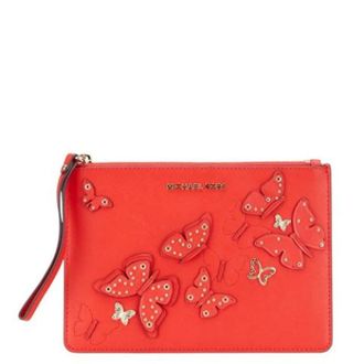 Michael Kors Pre-owned Leren Clutch - Dames - Pre-owned - Rood - Maat: ONE Size Leer