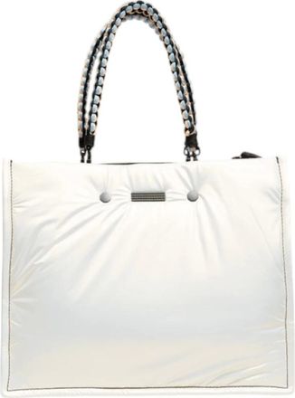 Clio Goldbrenner Tassen, Dames, Wit, ONE Size, Nylon, Flex Nylon Handtas Parel Fluo Roze