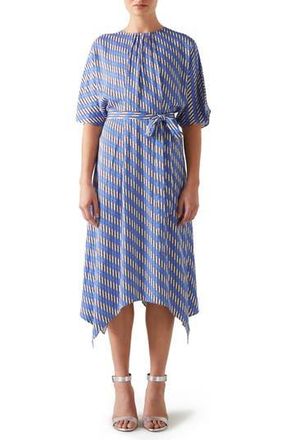 L.k. Bennett Anni Geo Print Handkerchief Hem Dress in Blue at Nordstrom Rack, Size 2 Us / 6 Uk