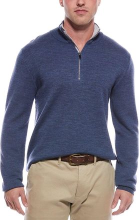 Magaschoni Merino Wool-Blend 1/4-Zip Mock Neck Sweater