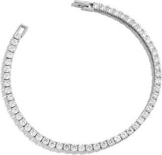 BaubleBar Bennett Cubic Zirconia Tennis Bracelet in Silver at Nordstrom, Size 6.75