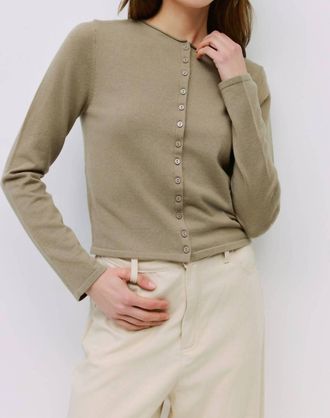 All : Row Shea Roll Neck Cardigan In Olive