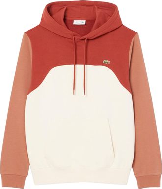 Lacoste Heren Colour Block Classic Hoodie (Oranje/Wit)