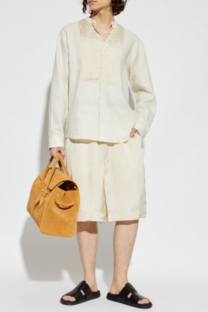 Dsquared2 Striped Pattern Shorts, Mens, Cream