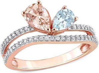 Rina Limor 10K Rose Gold 1.38 Ct. Tw. Diamond & Gemstone Ring