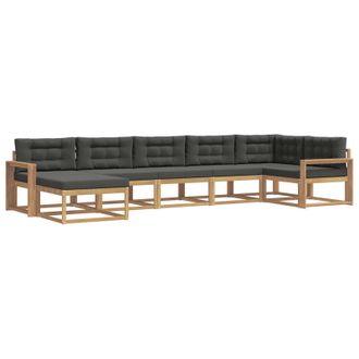 vidaXL Conjunto De Sof&aacute;s De Exterior 7 Pcs Blanco Y Antracita Vidaxl