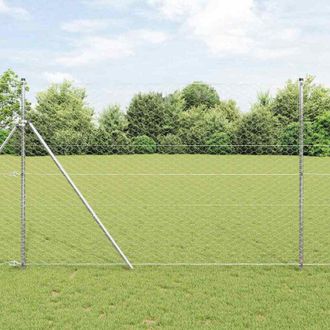 vidaXL Reja Con Postes Plateado 1.5 X 10 M Acero Recubierto De Pvc Vidaxl