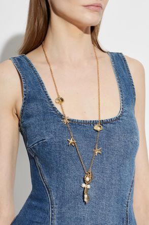 Self Portrait Necklace With Pendants, Womens, Gold