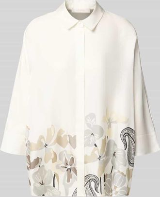 Herzen&rsquo;s Angelegenheit Relaxed Fit Hemdbluse aus reiner Seide mit floralem Print in Weiss, Gr&ouml;&szlig;e 34