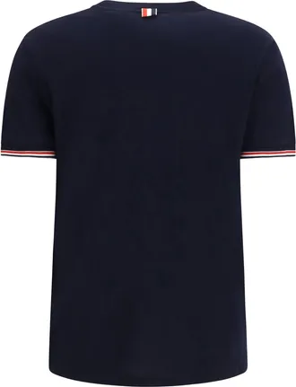 Thom Browne Womens Wool-Blend T-Shirt Navy T-Shirts And Polos