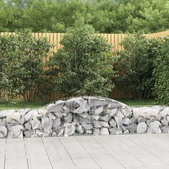 Berkfield Home Arched Gabion Baskets 17 pcs 300x50x40/60 cm Galvanised Iron in Silver