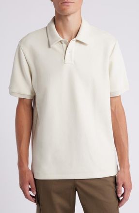 Theory Delroy Double Piqué Polo in Winter White at Nordstrom, Size Medium