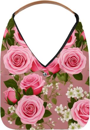 Generic Colorful Art Flowers Reusable Lightweight Grocery Bags - Foldable Into Compact Pouch, Washable & Sturdy, Multipurpose for Shopping and Travel