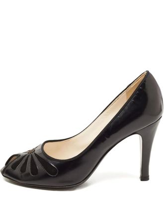 Marc Jacobs 85mm leather flower cut-out pumps - Black