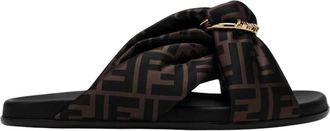 Fendi Sliders, female, Brown, Size: 10 US Feel Slides